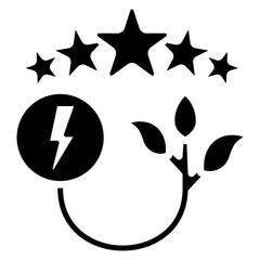 Energy Star glyph icon, related to renewable energy, green energy. use for web, digital and app development