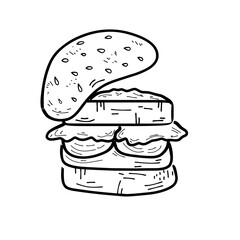 hand drawn hamburger