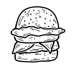 hand drawn hamburger