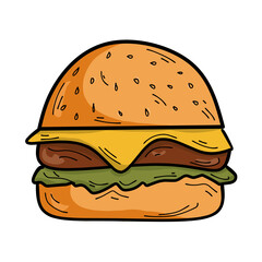 hand drawn hamburger