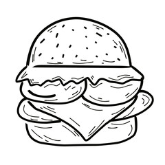 hand drawn hamburger