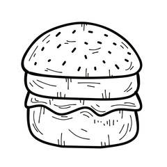 hand drawn hamburger