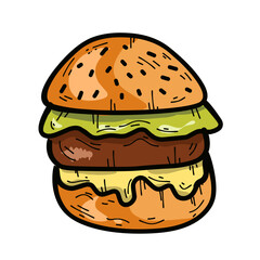 hand drawn hamburger