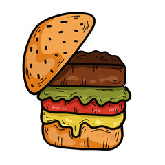 hand drawn hamburger