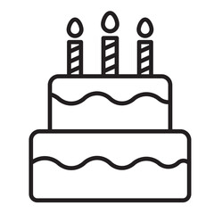 cake party line icon.