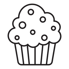 Cute cup cake sweets and dessert outline icon