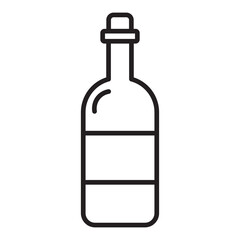 Champagne bottle line icon
