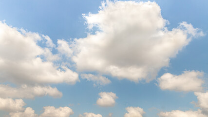 The unique  beauty of a clear cloudy daytime spring sunny calm bright sky
