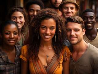 Obraz premium group of Friends of different skin colors