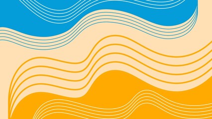 abstract and aesthetic background with blue and orange waves