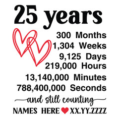 25th Wedding Anniversary SVG