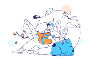 24 solar terms: Beginning of spring, rain, awakening of insects, spring breeze, Qingming Festival, Grain Rain, flat character vector concept operation hand-drawn illustration
