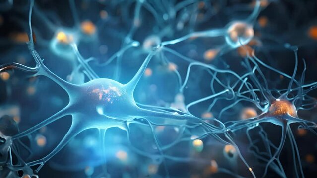 An electron microscope of a brain cells synapses, displaying the complex network of quantum entanglement that allows for rapid information processing and communication in the nervous