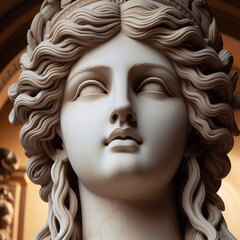 Illustration of a Renaissance marble statue of Hera. She is the queen of the Gods, the Goddess of marriage and marital, Hera in Greek mythology, known as Juno in Roman mythology
