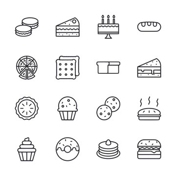 Bakery icon set isolated on white