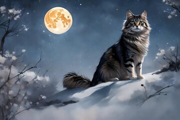 Obraz na płótnie Canvas wolf howling at night
