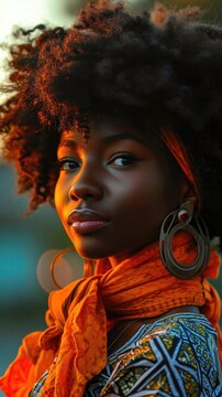 A black Afro woman image illustration