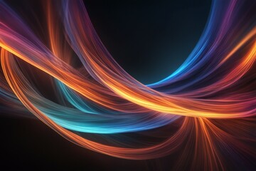 Neon colorful abstract wavy pattern wallpaper. AI generated
