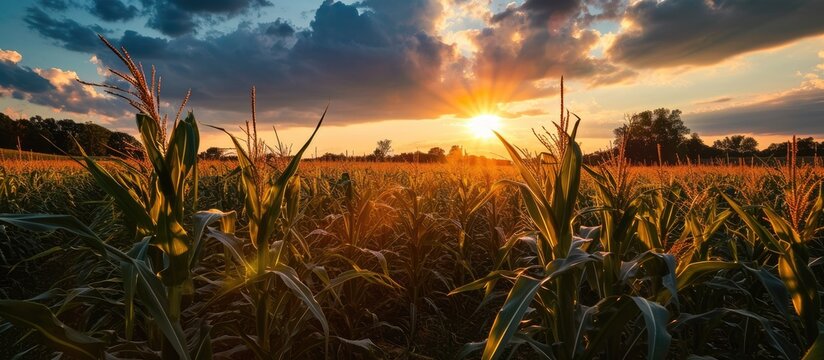 Ohio cornfield summer sunset