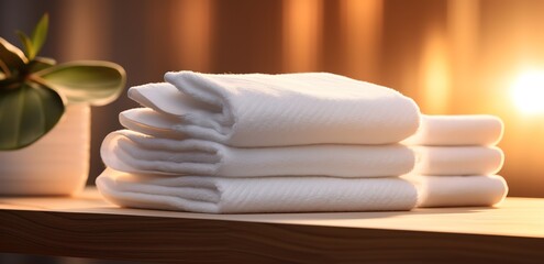 Fototapeta na wymiar towels in the bathroom. generative AI