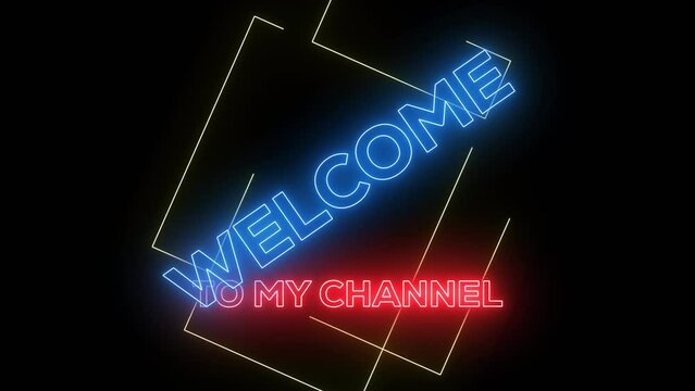 Welcome to my channel animation opening video, YouTube opener welcome to my channel blue motion text for YouTube
