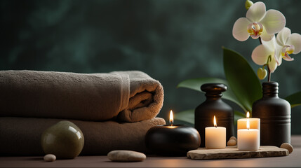 spa still life with candles