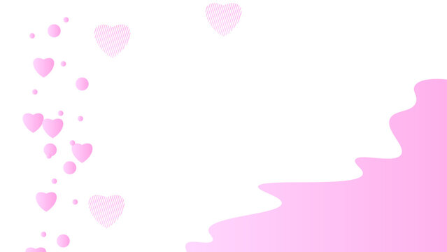 Red Heart Vector Panoramic Transparent Backgound. バレンタイン　ネオン　ポップ 　ハート　フレーム　背景　線. cute heart frame, 幾何学　フレーム 　紫　水玉　キラキラ　紫　抽象的　波. valentine day pop frame for banner, cover.