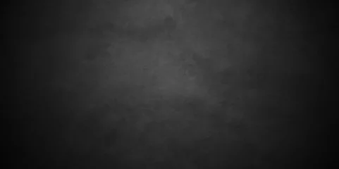Foto op Plexiglas Dark black grunge textured concrete old blackboard and chalkboard rough background. Panorama dark grey black slate background or texture. Vector black concrete texture. Stone wall background. © MdLothfor