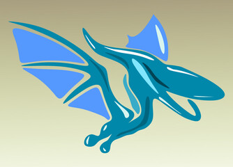 Abstract cartoon illustration. a Pteranodon the Largest Flying Reptile. © Rizal