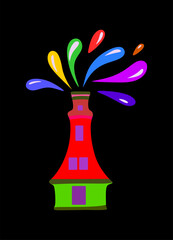 background with colorful splash water on black