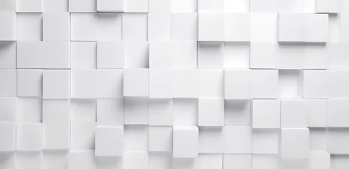 Foto op Plexiglas White background with raised squares in 3D style. generative AI © original logo