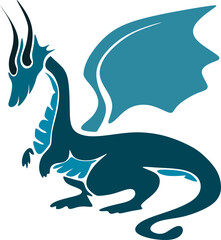 Abstract cartoon illustration. Cartoon of a Flying dragon