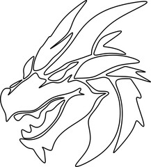 Abstract cartoon illustration. Dragon head. illustration and clip art