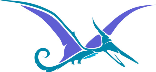 Abstract cartoon illustration. a Pteranodon the Largest Flying Reptile. © Rizal