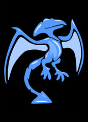 Abstract cartoon illustration. a Pteranodon the Largest Flying Reptile.