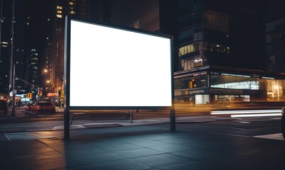 A large blank billboard on a highway can be used for advertising, banners and posters. Generative AI - obrazy, fototapety, plakaty