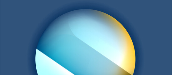 Glossy metal glowing circles geometric background. Minimal abstract composition. Vector illustration For Wallpaper, Banner, Background, Card, Book Illustration, landing page