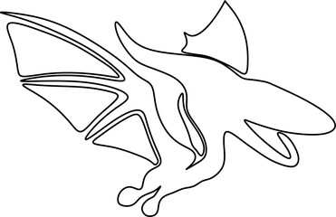 Obraz premium Abstract cartoon illustration. Sketch of a Flying dinosurs