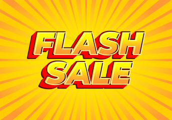 Flash sale. Text effect in modern look, bright yellow red color