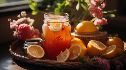 jar of honey and lemon
