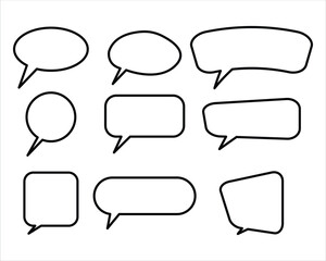 Speech bubble , speech balloon or chat bubble line art vector icon for apps and websites.
