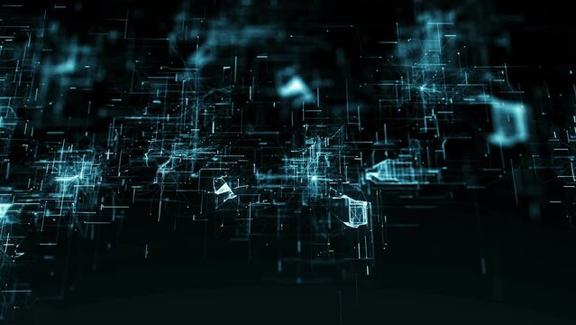 Abstract background with particles, Technology, Data network