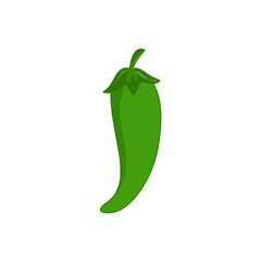green hot chili pepper isolated vector illustration