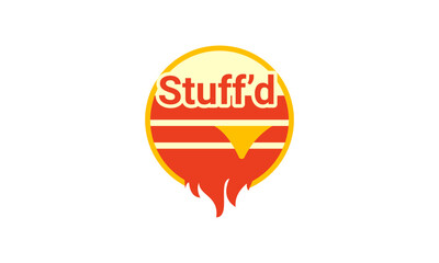 Restaurant logo, Fastfood cafe logo. Burger shop logo template.