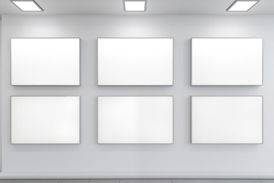 white frames on wall