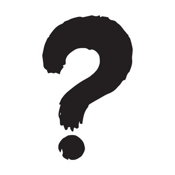 recommend clip art: Hand drawn paint brush stroke grunge question mark