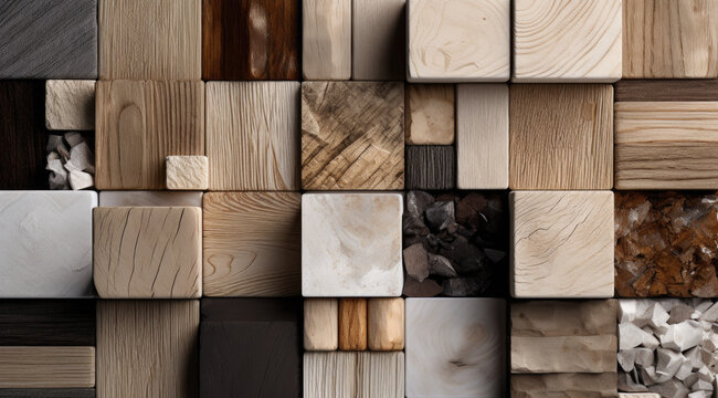 Textured Wood and Stone Tile Design