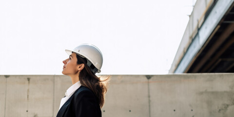 Determined Female Engineer Inspecting Construction Site