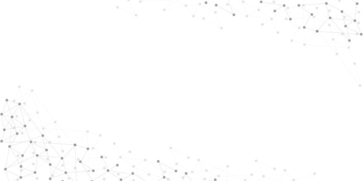 Block chain global network technology concept. Network nodes greyscale plexus background. Global data exchange blockchain vector. Linked dot eps 10 