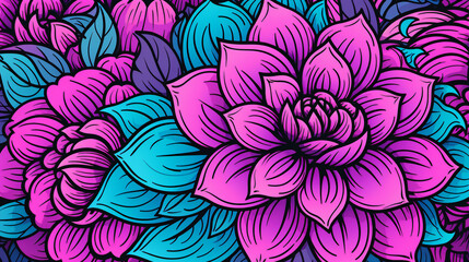 Floral Beauty: A Seamless Nature-Inspired Design Celebrating Summer's Vintage Garden Elegance